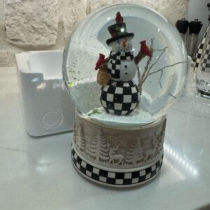 MacKenzie-Childs Black and White Snowman Globe